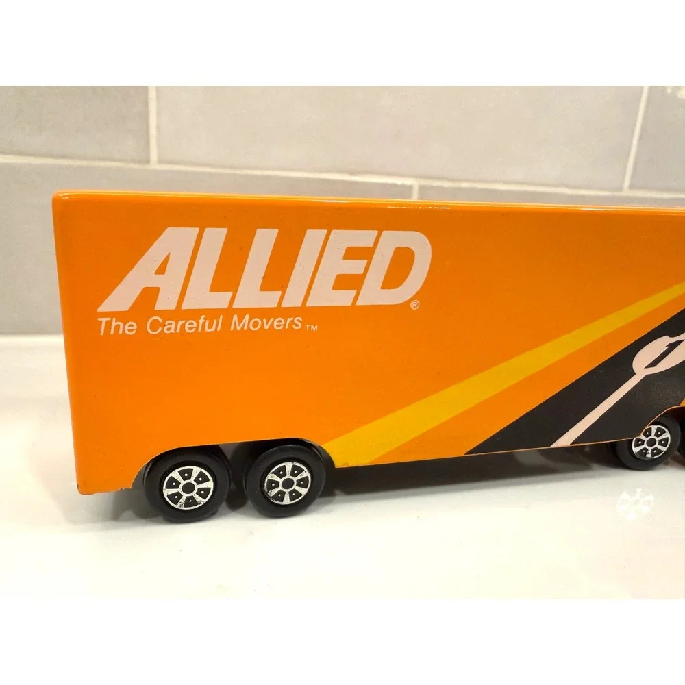 Vtg Ralstoy 20/26 Allied Van Lines Semi Toy Truck‎ Trailer Diecast Orange USA